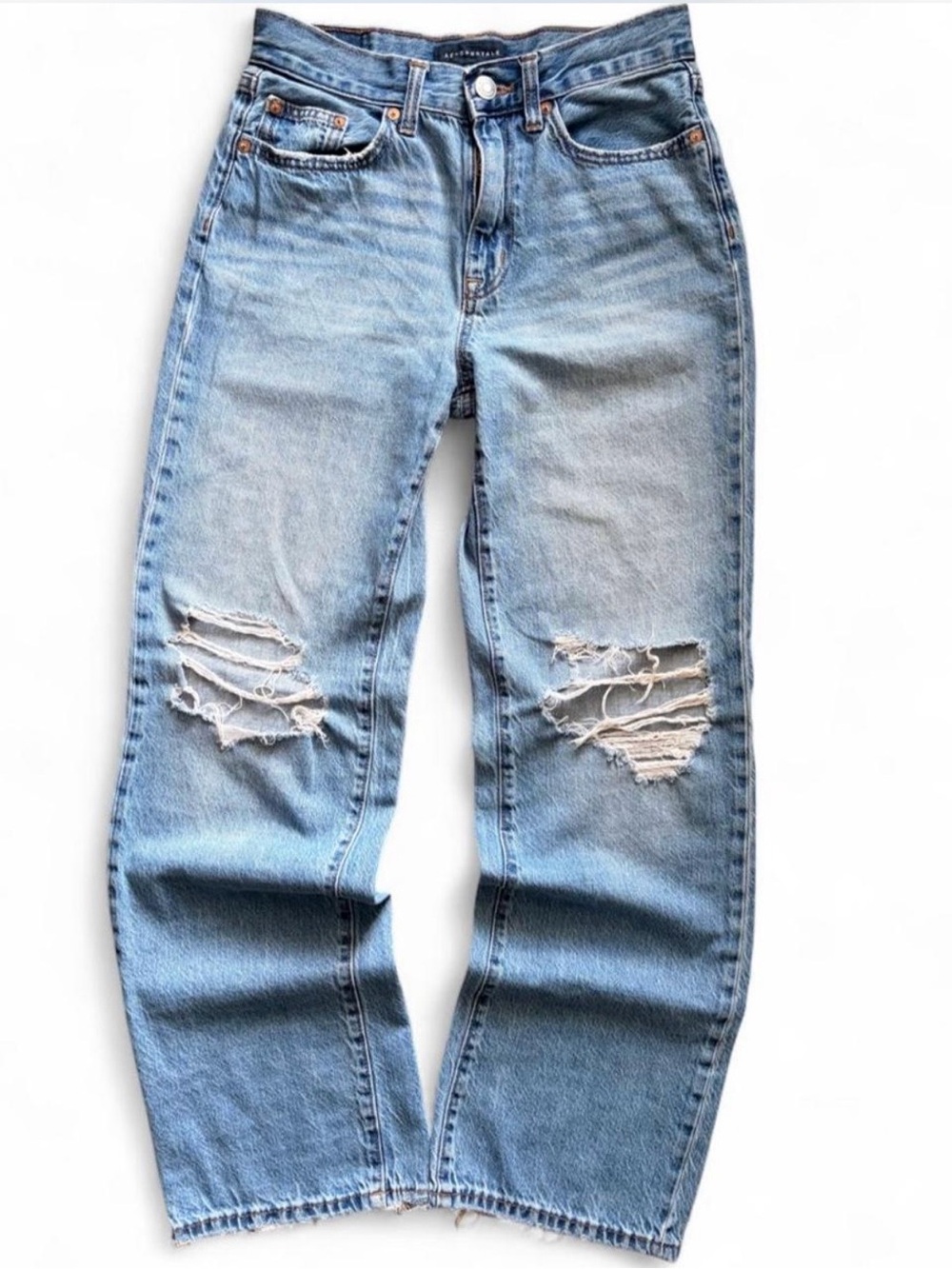Aeropostale Light Blue Distressed Skater Jeans